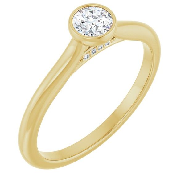 Bezel-Set Accented Engagement Ring