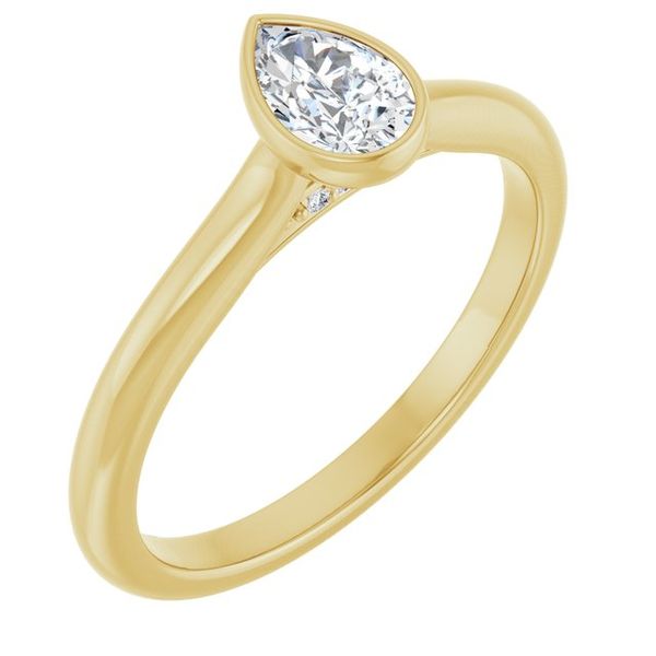 Bezel-Set Accented Engagement Ring