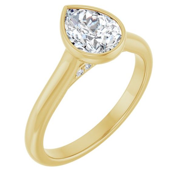 Bezel-Set Accented Engagement Ring