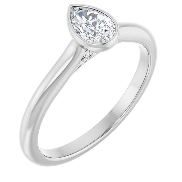 Bezel-Set Accented Engagement Ring