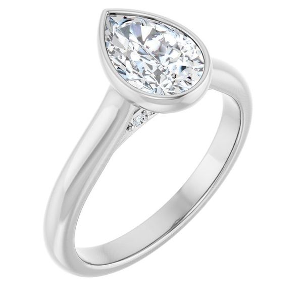 Bezel-Set Accented Engagement Ring