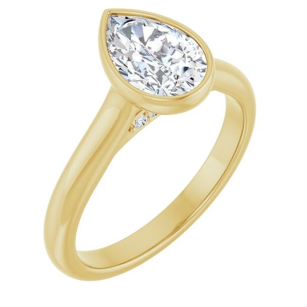Bezel-Set Accented Engagement Ring
