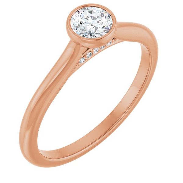 Bezel-Set Accented Engagement Ring