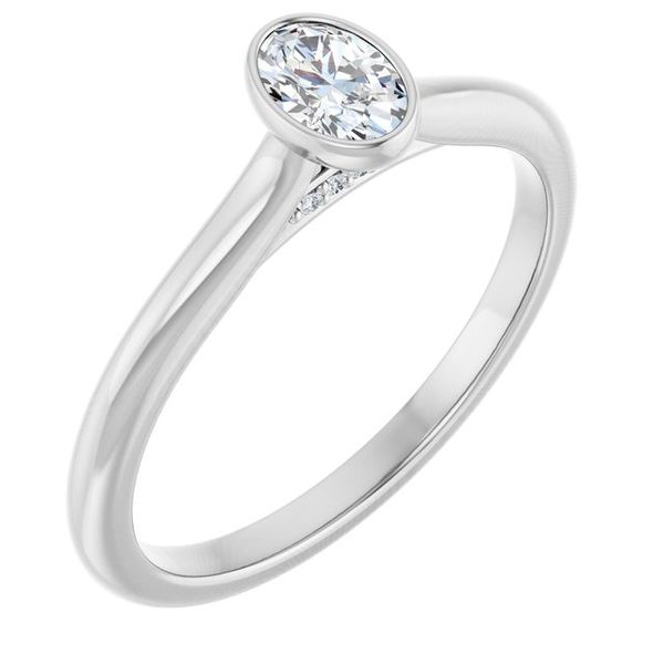 Bezel-Set Accented Engagement Ring