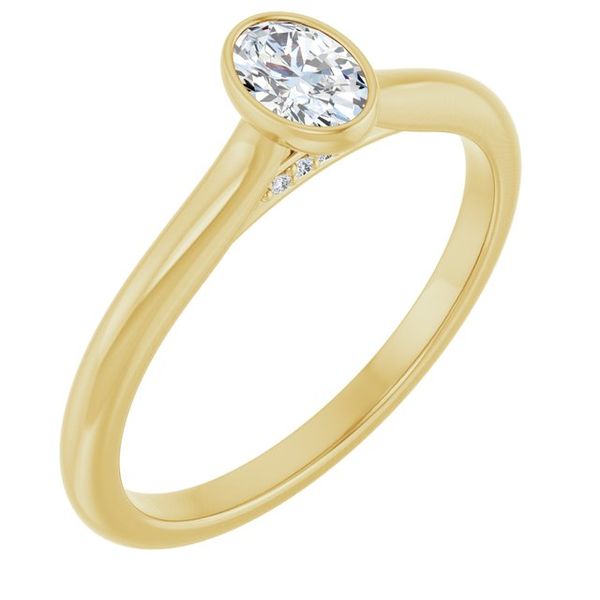 Bezel-Set Accented Engagement Ring