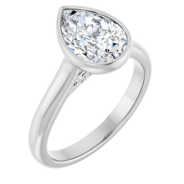 Bezel-Set Accented Engagement Ring