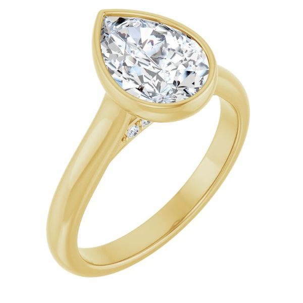 Bezel-Set Accented Engagement Ring