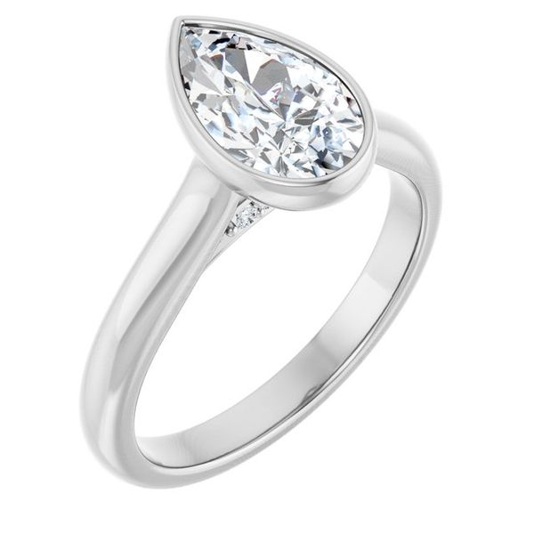 Bezel-Set Accented Engagement Ring