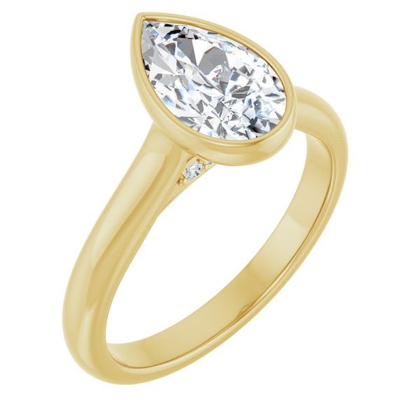 Bezel-Set Accented Engagement Ring