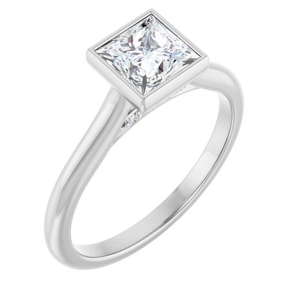 Bezel-Set Accented Engagement Ring