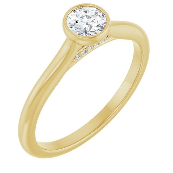 Bezel-Set Accented Engagement Ring