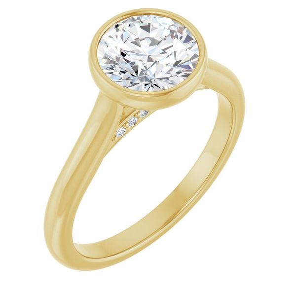 Bezel-Set Accented Engagement Ring