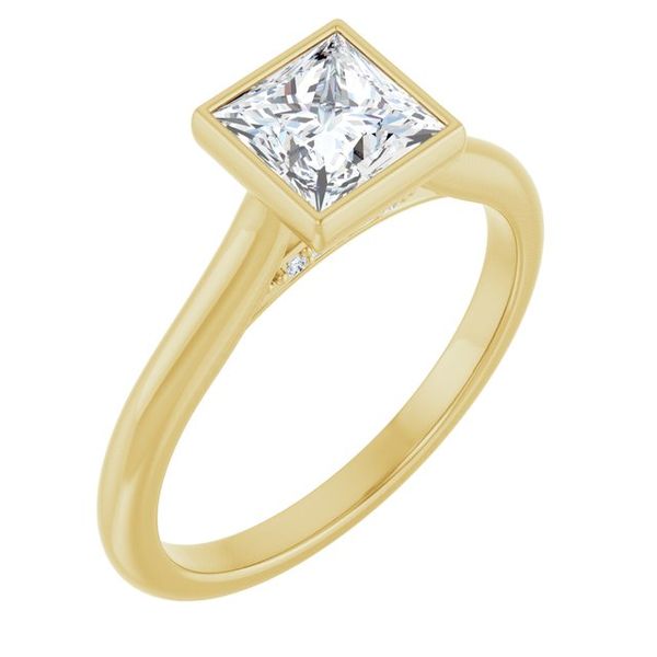 Bezel-Set Accented Engagement Ring