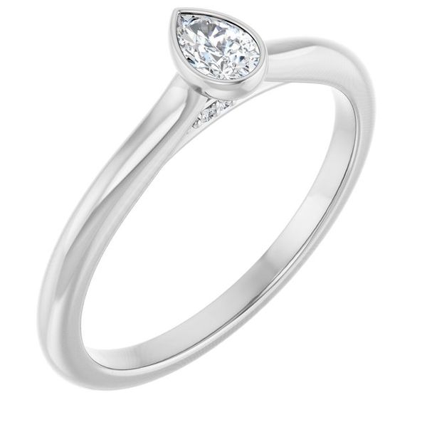 Bezel-Set Accented Engagement Ring