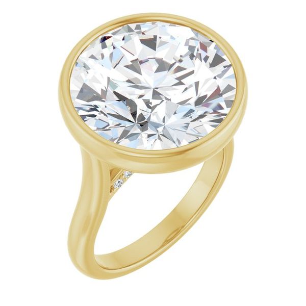 Bezel-Set Accented Engagement Ring