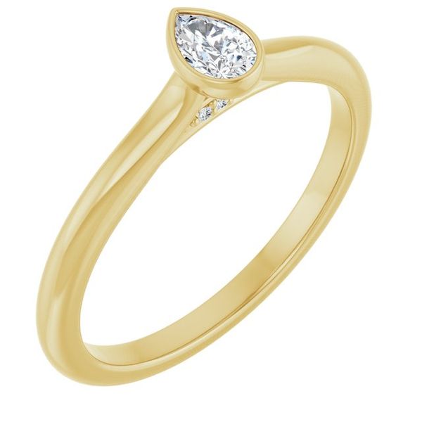 Bezel-Set Accented Engagement Ring