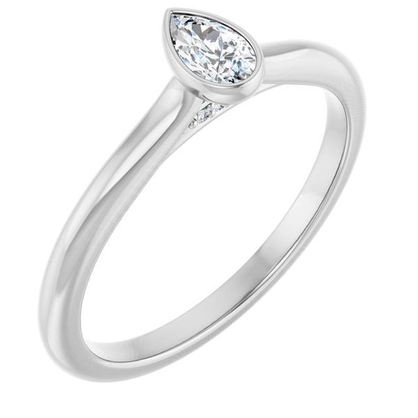 Bezel-Set Accented Engagement Ring