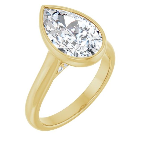 Bezel-Set Accented Engagement Ring