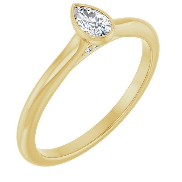 Bezel-Set Accented Engagement Ring