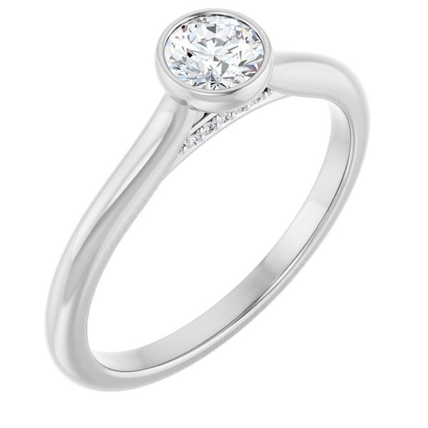 Bezel-Set Accented Engagement Ring