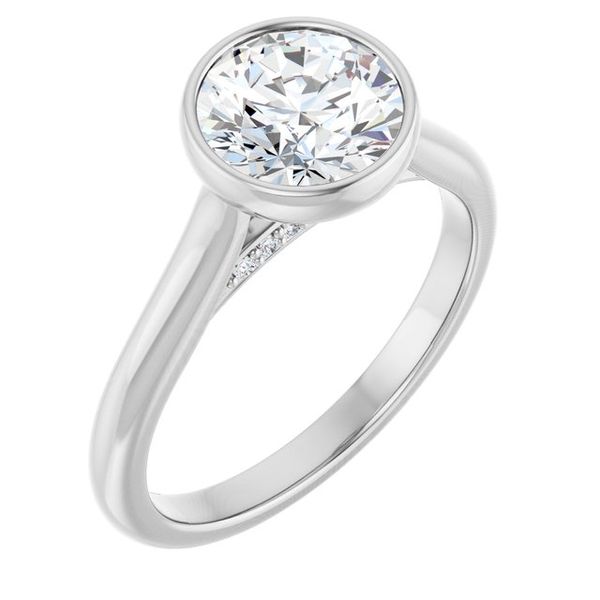 Bezel-Set Accented Engagement Ring