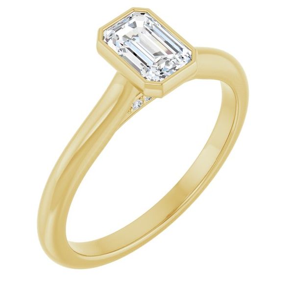 Bezel-Set Accented Engagement Ring
