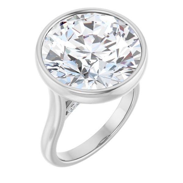 Bezel-Set Accented Engagement Ring