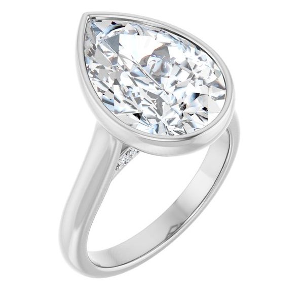 Bezel-Set Accented Engagement Ring