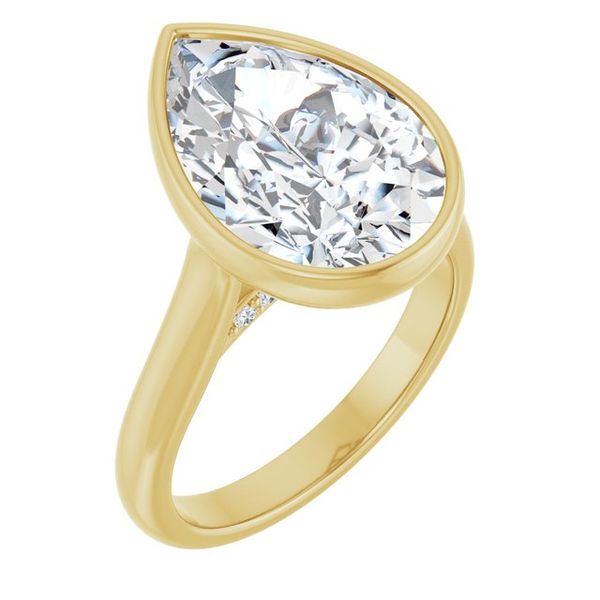 Bezel-Set Accented Engagement Ring