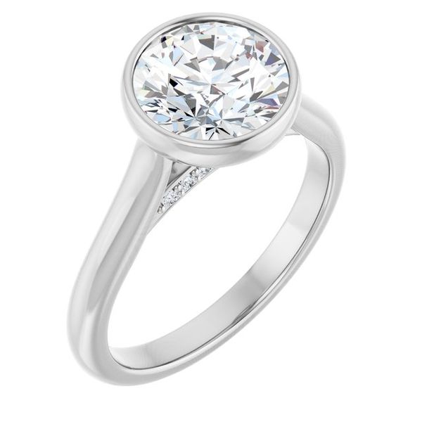 Bezel-Set Accented Engagement Ring