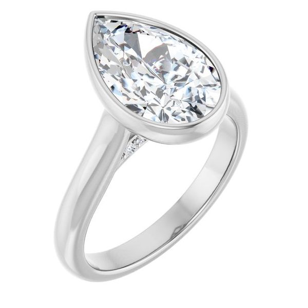 Bezel-Set Accented Engagement Ring