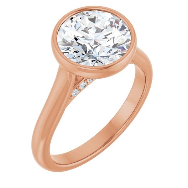 Bezel-Set Accented Engagement Ring