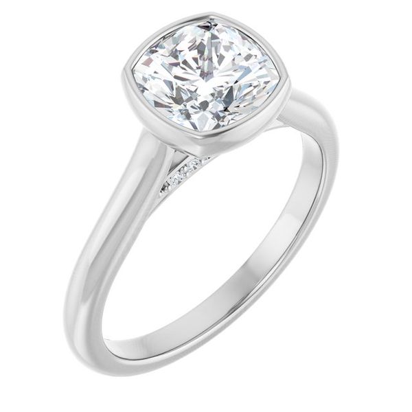 Bezel-Set Accented Engagement Ring