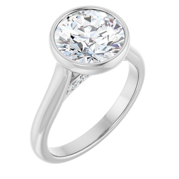Bezel-Set Accented Engagement Ring