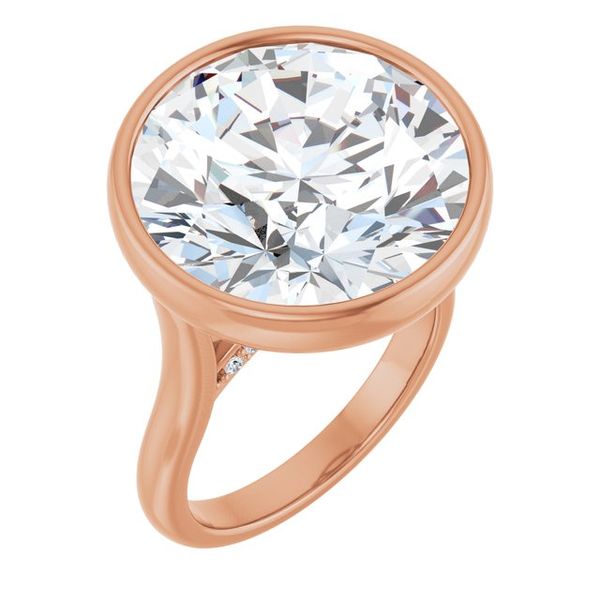 Bezel-Set Accented Engagement Ring