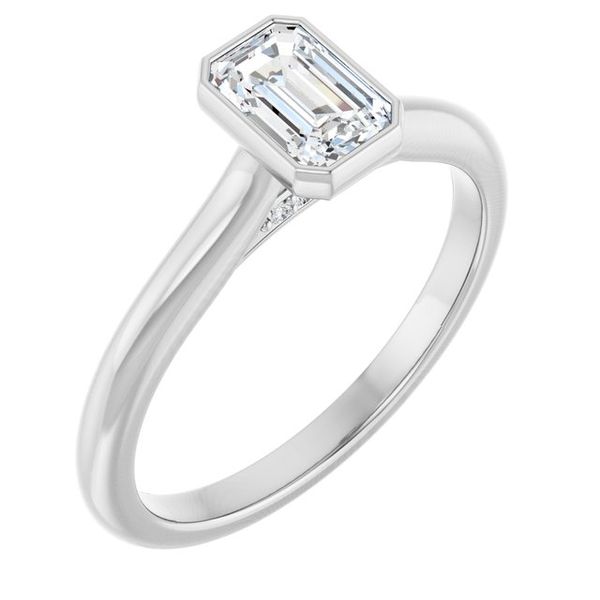 Bezel-Set Accented Engagement Ring