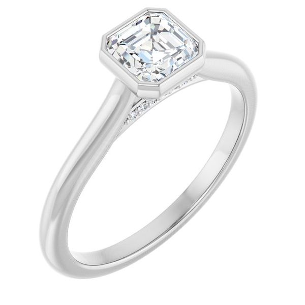 Bezel-Set Accented Engagement Ring