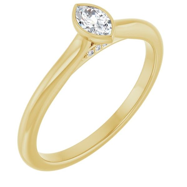 Bezel-Set Accented Engagement Ring