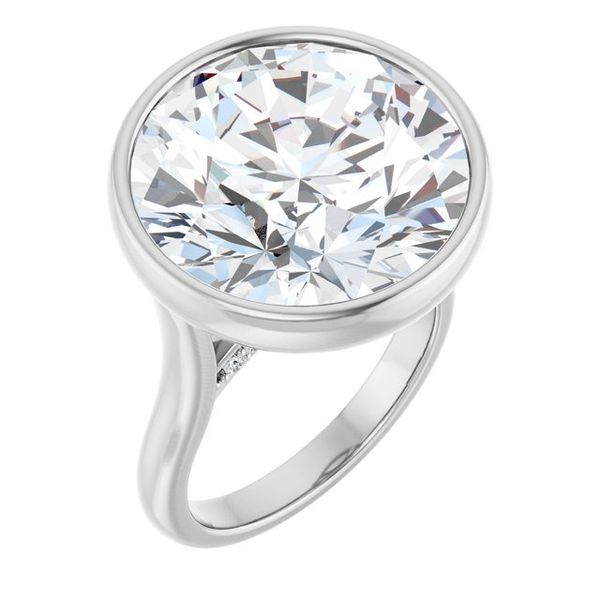 Bezel-Set Accented Engagement Ring