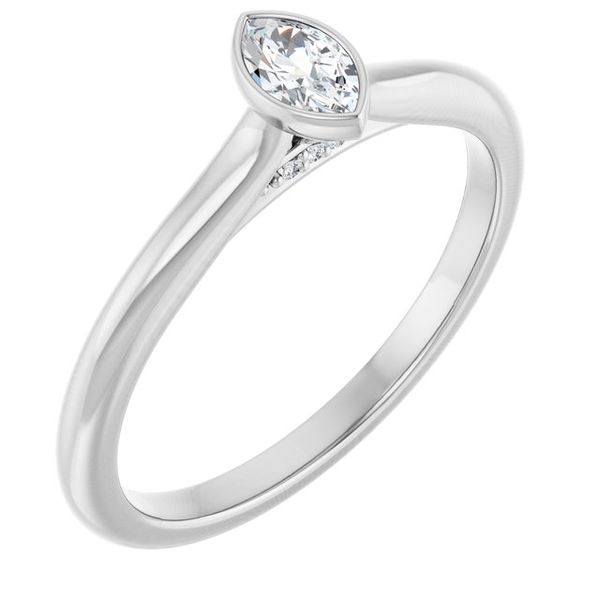 Bezel-Set Accented Engagement Ring