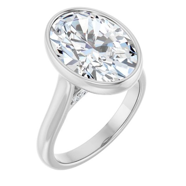 Bezel-Set Accented Engagement Ring