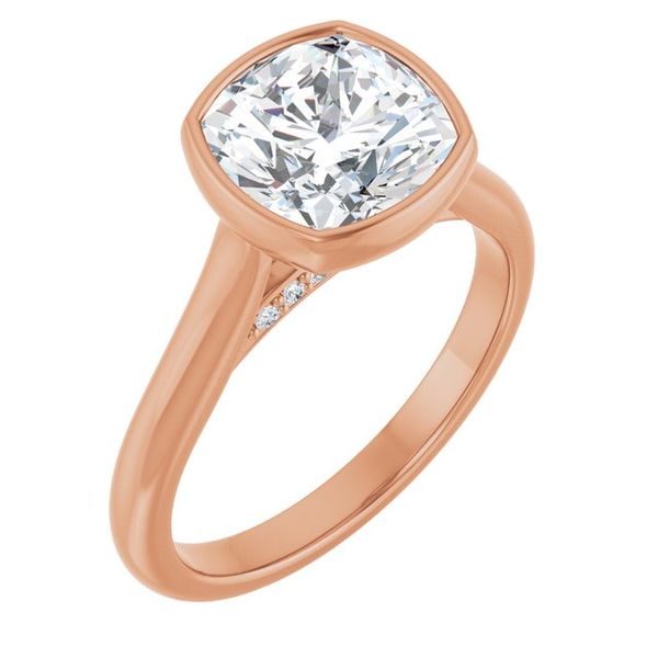 Bezel-Set Accented Engagement Ring