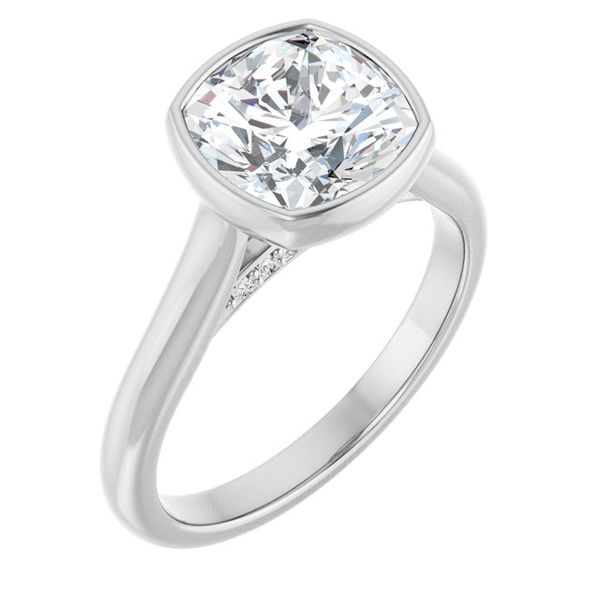 Bezel-Set Accented Engagement Ring