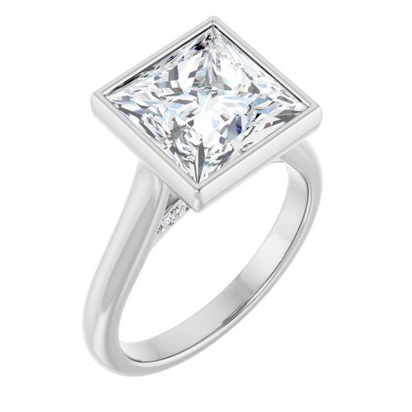 Bezel-Set Accented Engagement Ring