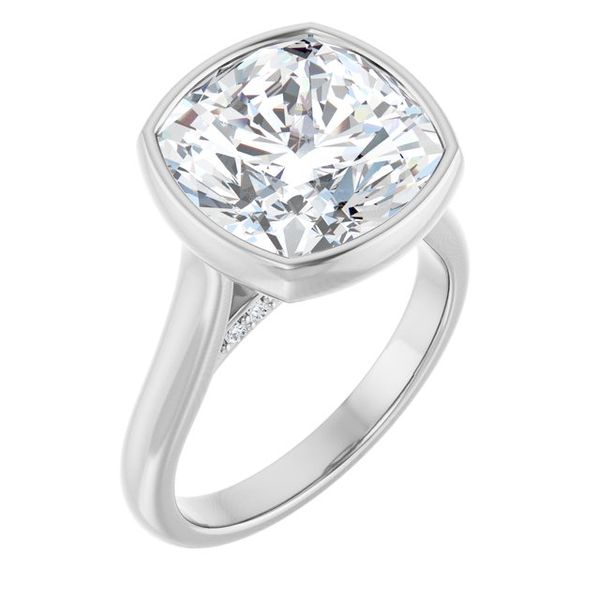 Bezel-Set Accented Engagement Ring