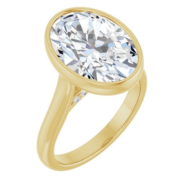 Bezel-Set Accented Engagement Ring