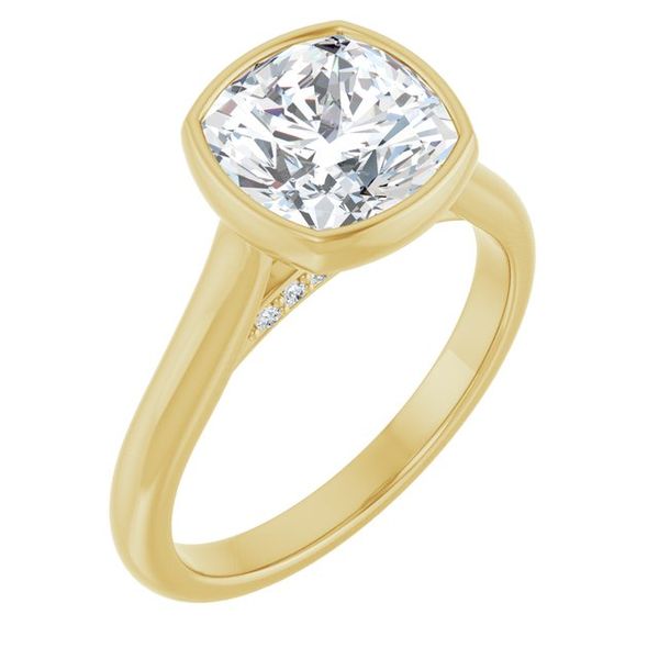 Bezel-Set Accented Engagement Ring