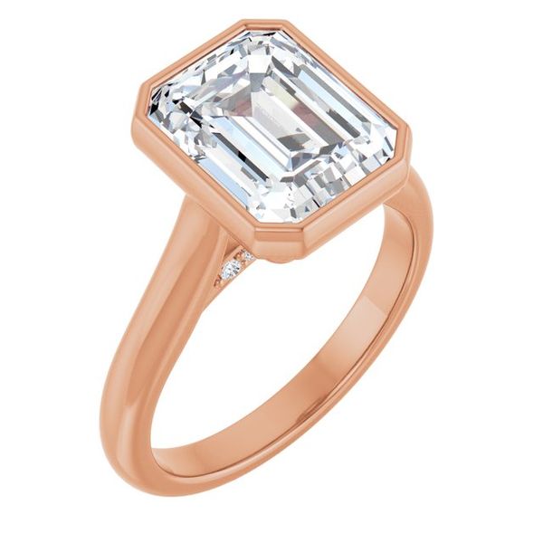 Bezel-Set Accented Engagement Ring