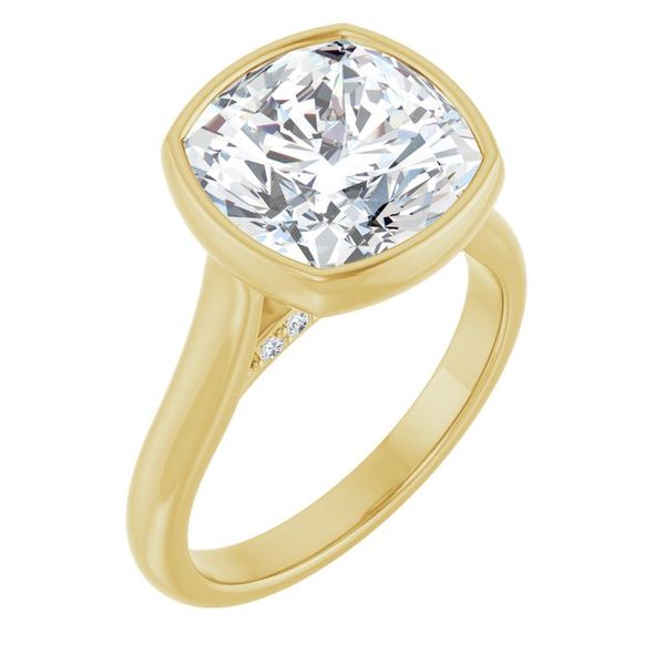 Bezel-Set Accented Engagement Ring