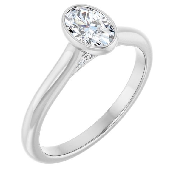 Bezel-Set Accented Engagement Ring